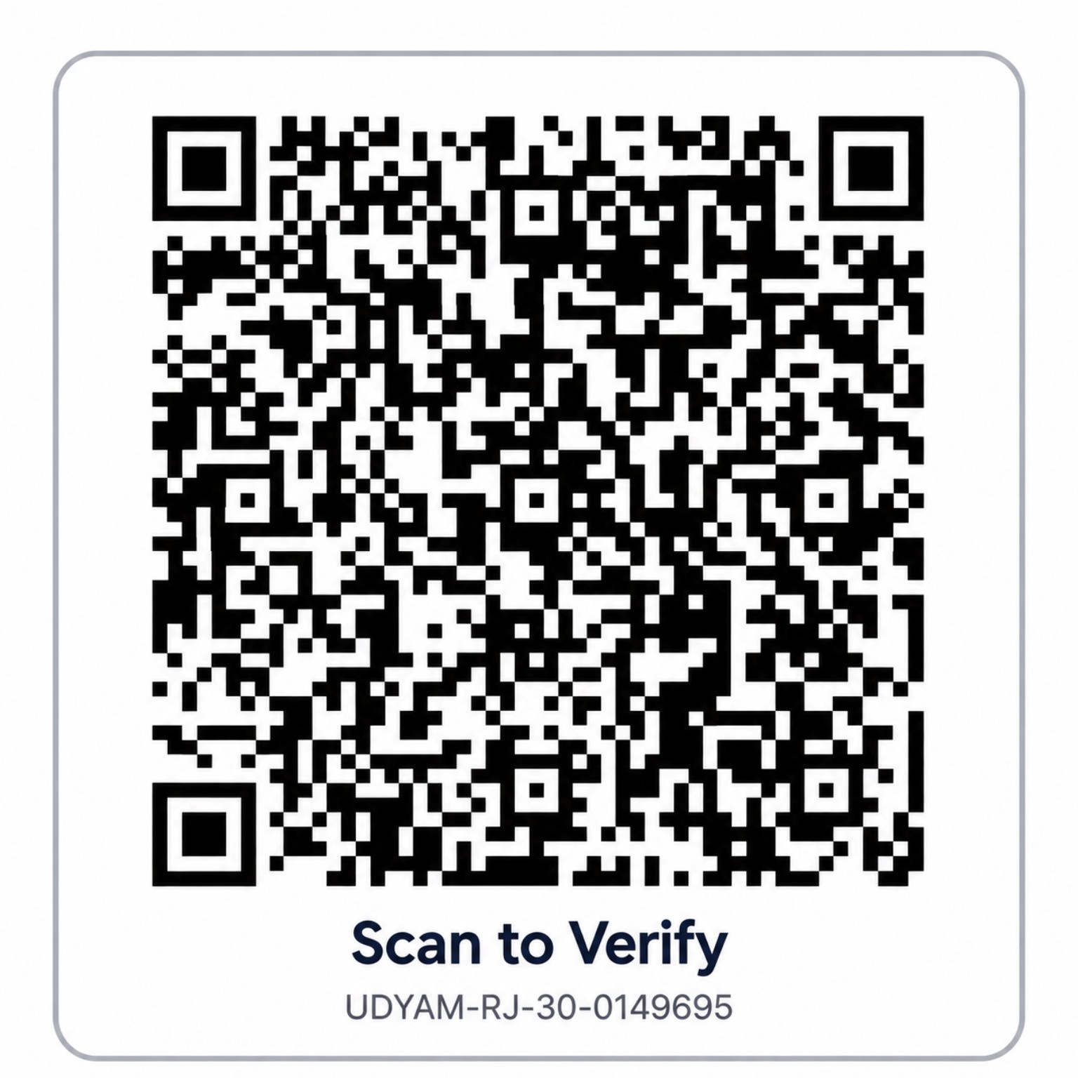 Udyam verification QR code for UDYAM-RJ-30-0149695